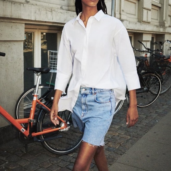 White Poplin Button Down Shirts